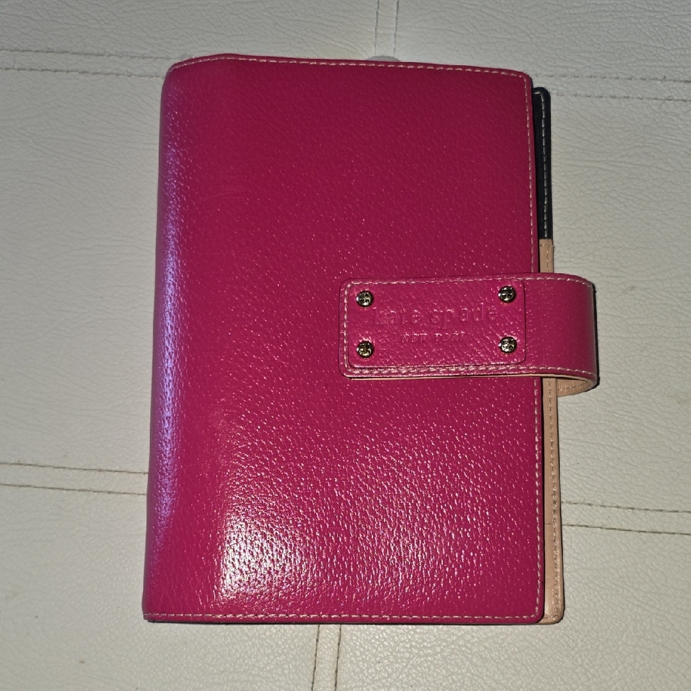 Kate Spade Hot Pink Leather Planner Agenda